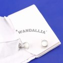 WANDALLIA Spinki do mankietów SP-MN-712 Okrągłe Srebrne Klasyczne Męskie