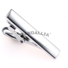 WANDALLIA Spinka do Krawata SP-KR-34 Srebrna Męska Mała Krótka dł.3.2cm