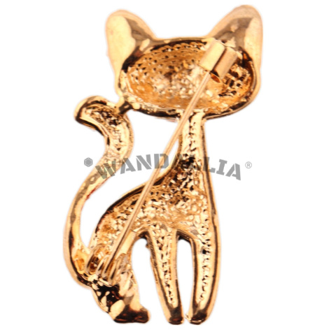 WANDALLIA Broszka Kot Egipski Czarny Kotek Emaliowana Damska Wizytowa BRO-ZWR--2