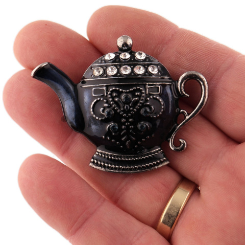 WANDALLIA Broszka Imbryk Dzban Czajnik Damska Stylowa Kostiumowa Klasyczna