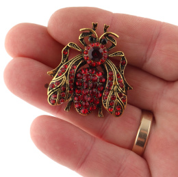 WANDALLIA Broszka Żuk Trzmiel Owad Złota Damska Klasyczna Stylowa