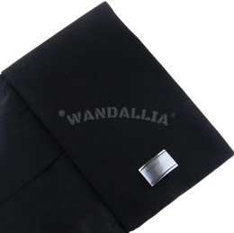 WANDALLIA Spinki do mankietów Prostokątne Srebrne Ślubne Męskie