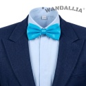 WANDALLIA Niebieska Gładka Mucha do Garnituru Koszuli Męska Ślubna MCH-M-14