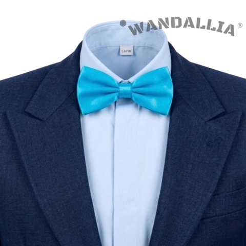 WANDALLIA Niebieska Gładka Mucha do Garnituru Koszuli Męska Ślubna MCH-M-14