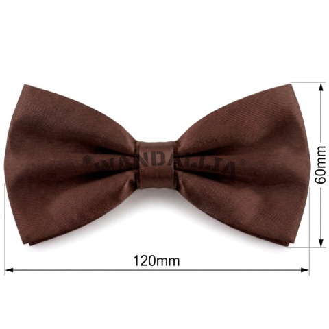 WANDALLIA Brązowa Gładka Mucha do Garnituru Koszuli Klasyczna Męska MCH-M-2