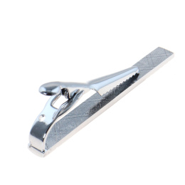 WANDALLIA Spinka do krawata SP-KR-205 Klasyczna Srebrna Męska Biznesowa 6cm