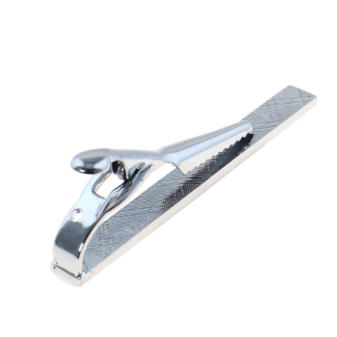 WANDALLIA Spinka do krawata SP-KR-205 Klasyczna Srebrna Męska Biznesowa 6cm